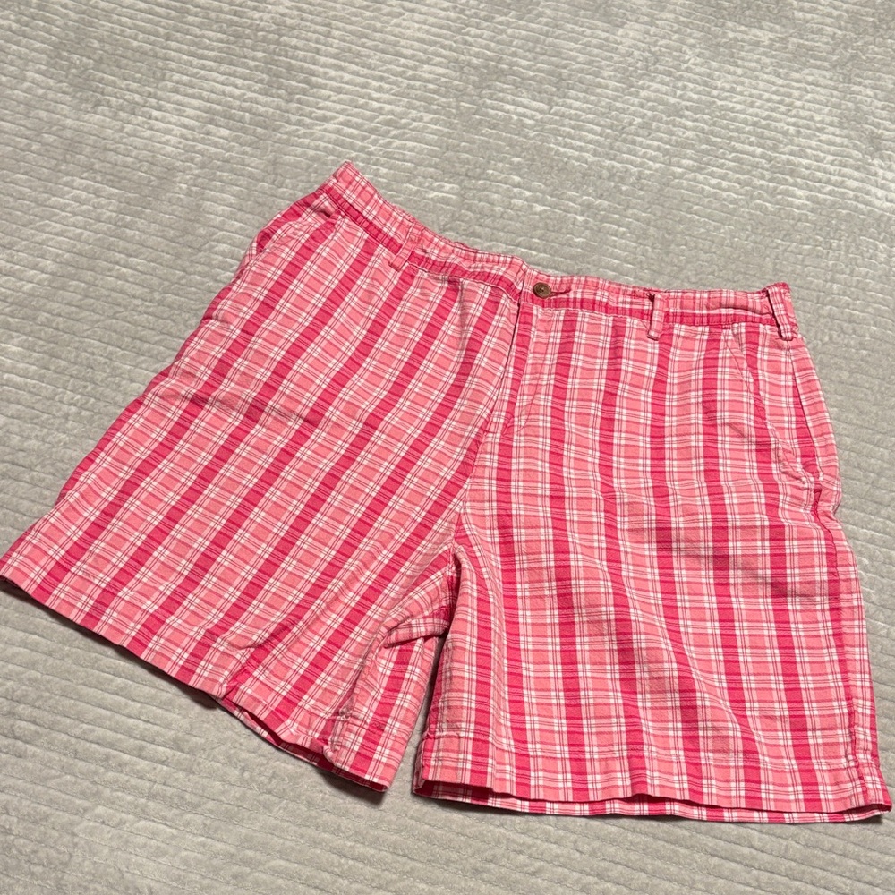 Pink and white Plaid Shorts
